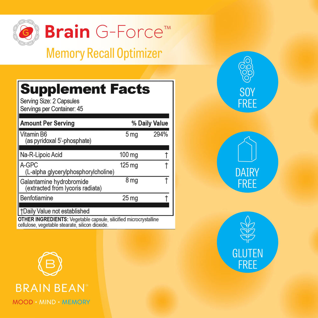 Brain Bean Brain G-Force Cognitive Support - 90 Capsules - image 3