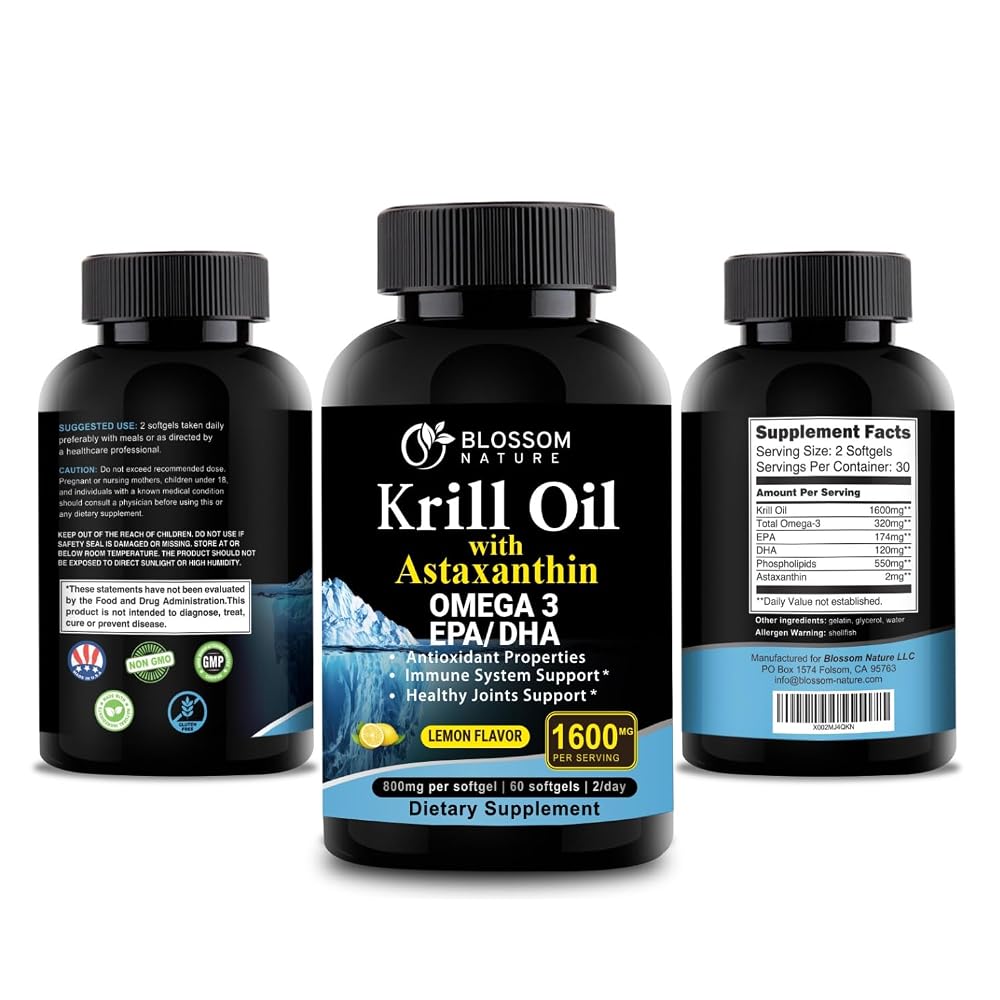 Blossom Nature Antarctic Krill Oil 1600mg - 60 Softgels - image 9
