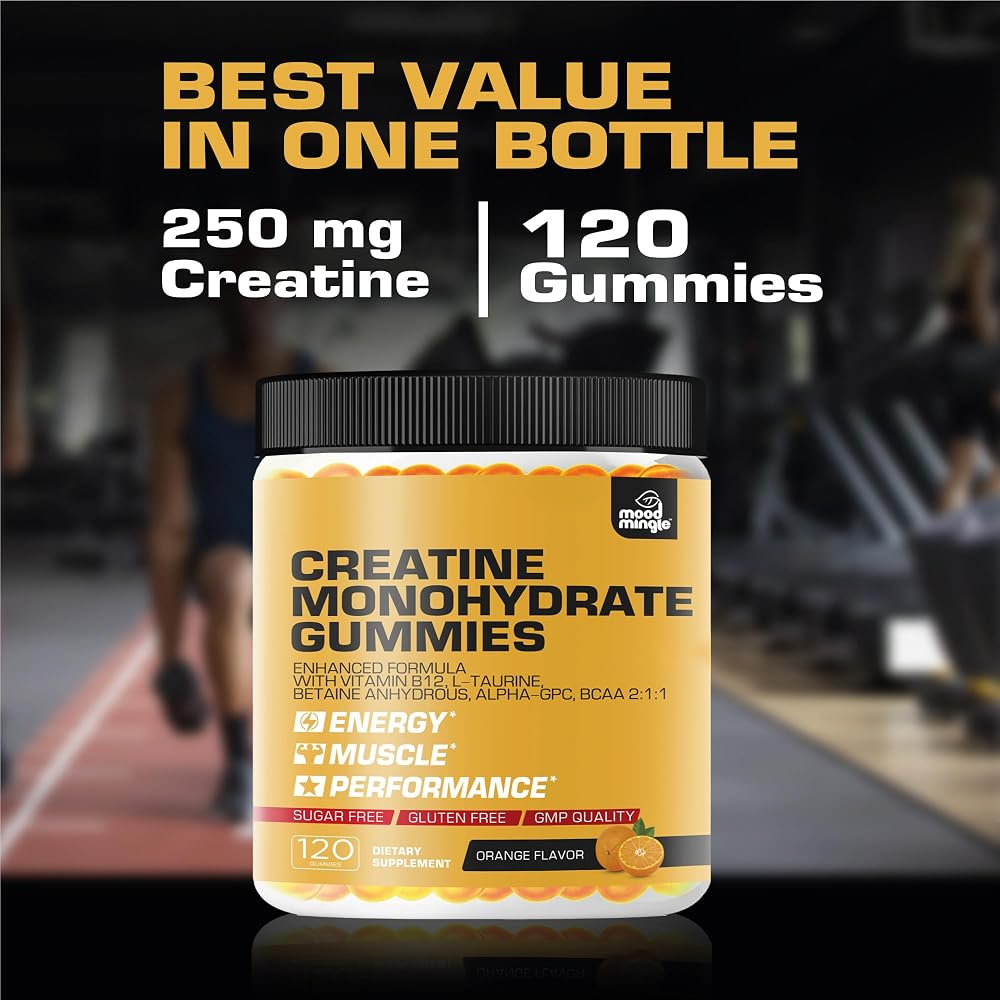 Mood Mingle Creatine Monohydrate Gummies for Men Women - 120 Count - image 2
