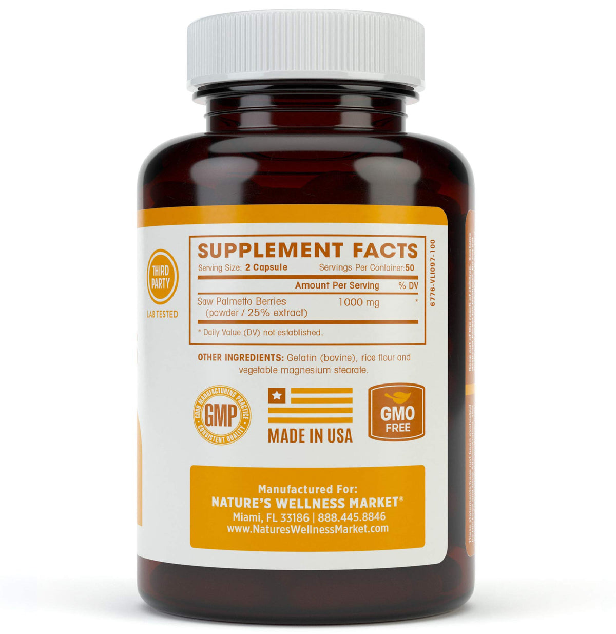 Natures Wellness Nature's Wellness Saw Palmetto 1000mg - 100 Capsules - image 5