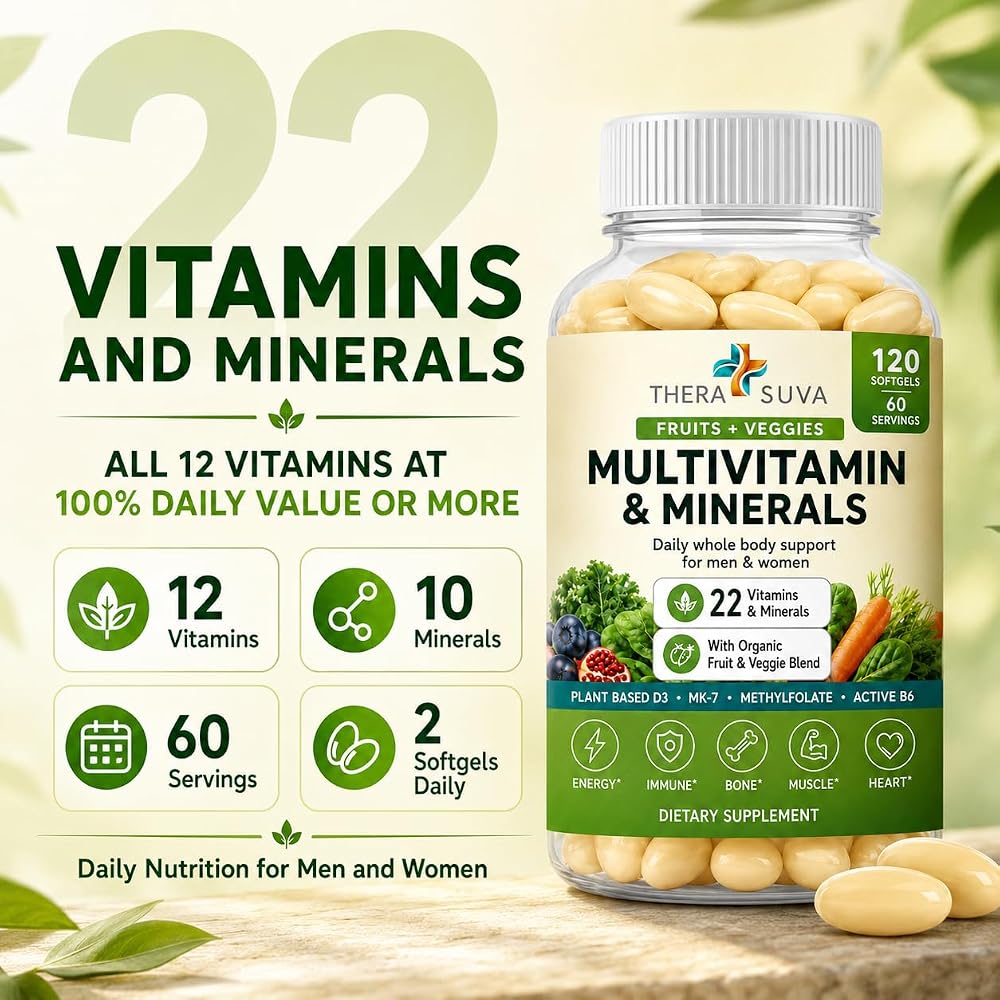 TheraSuva All Natural Multivitamin & Minerals - 120 Softgels - image 2