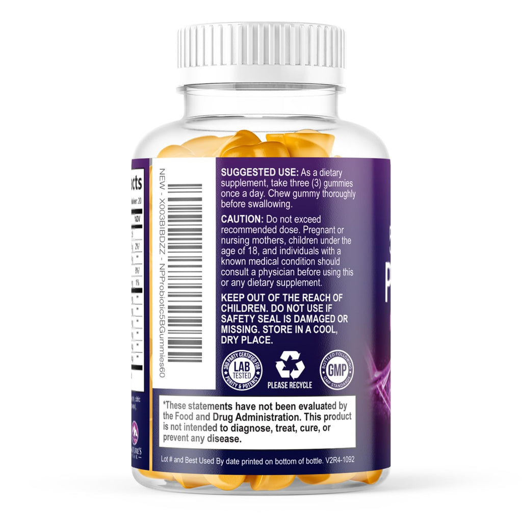 Nature's Peak Probiotic Gummies - 5 Billion CFU - Advanced Probiotics