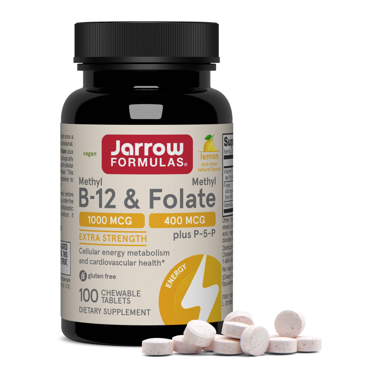Jarrow Formulas Methyl B-12 & Methyl Folate Supplement - 100 Tablets