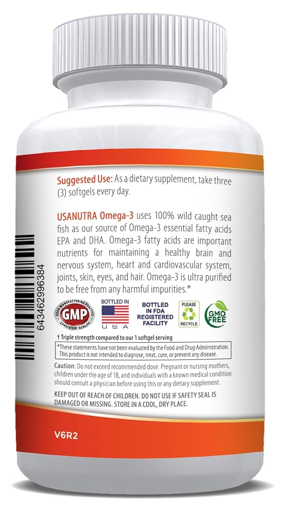 USANUTRA Triple Strength Omega-3 Fish Oil 3600mg - 120 Softgels - image 7