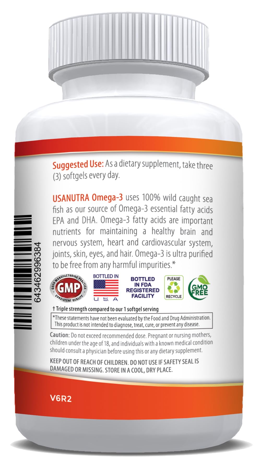 USANUTRA Triple Strength Omega-3 Fish Oil 3600mg - 120 Softgels - image 7
