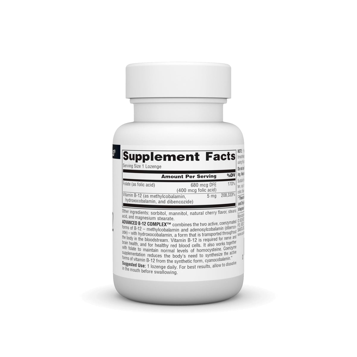 Source Naturals Advanced B-12 Complex 5 mg Lozenge - 60 Lozenges - image 2