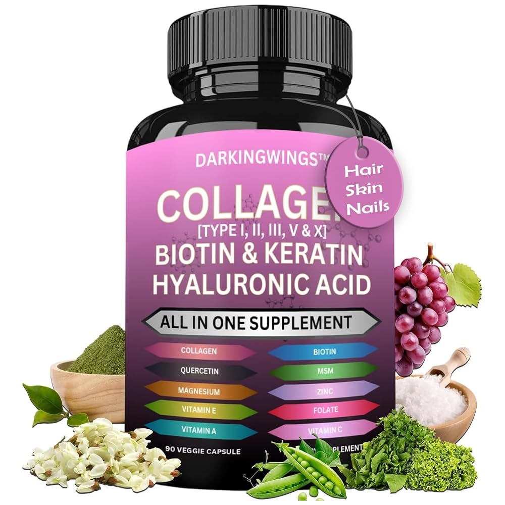 Darkingwings Multi Collagen Peptides with Biotin & Keratin - 90 Capsules