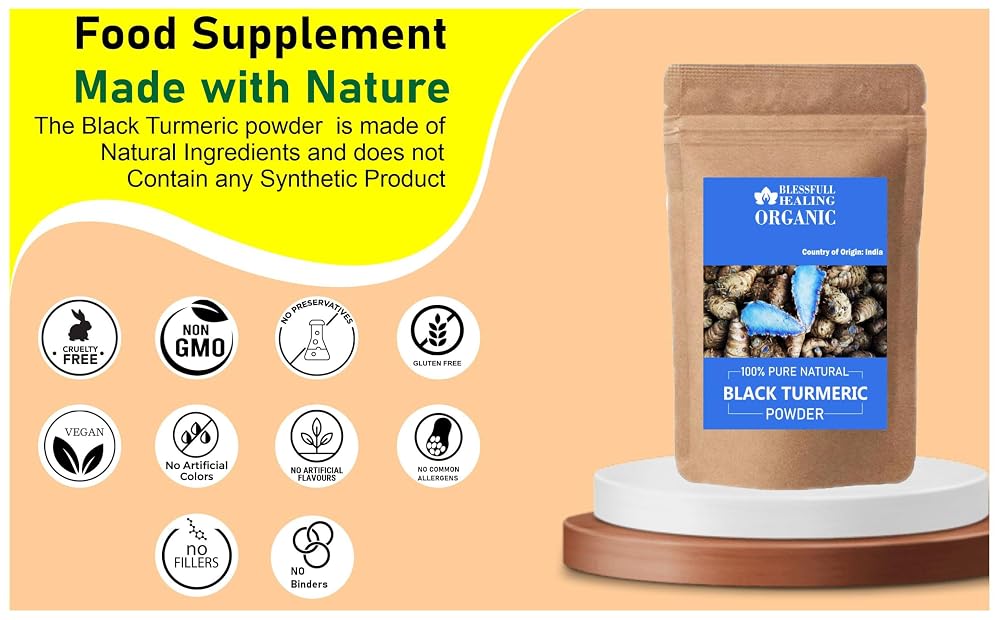 Blessfull Healing Organic Black Turmeric Powder - 200g - image 4