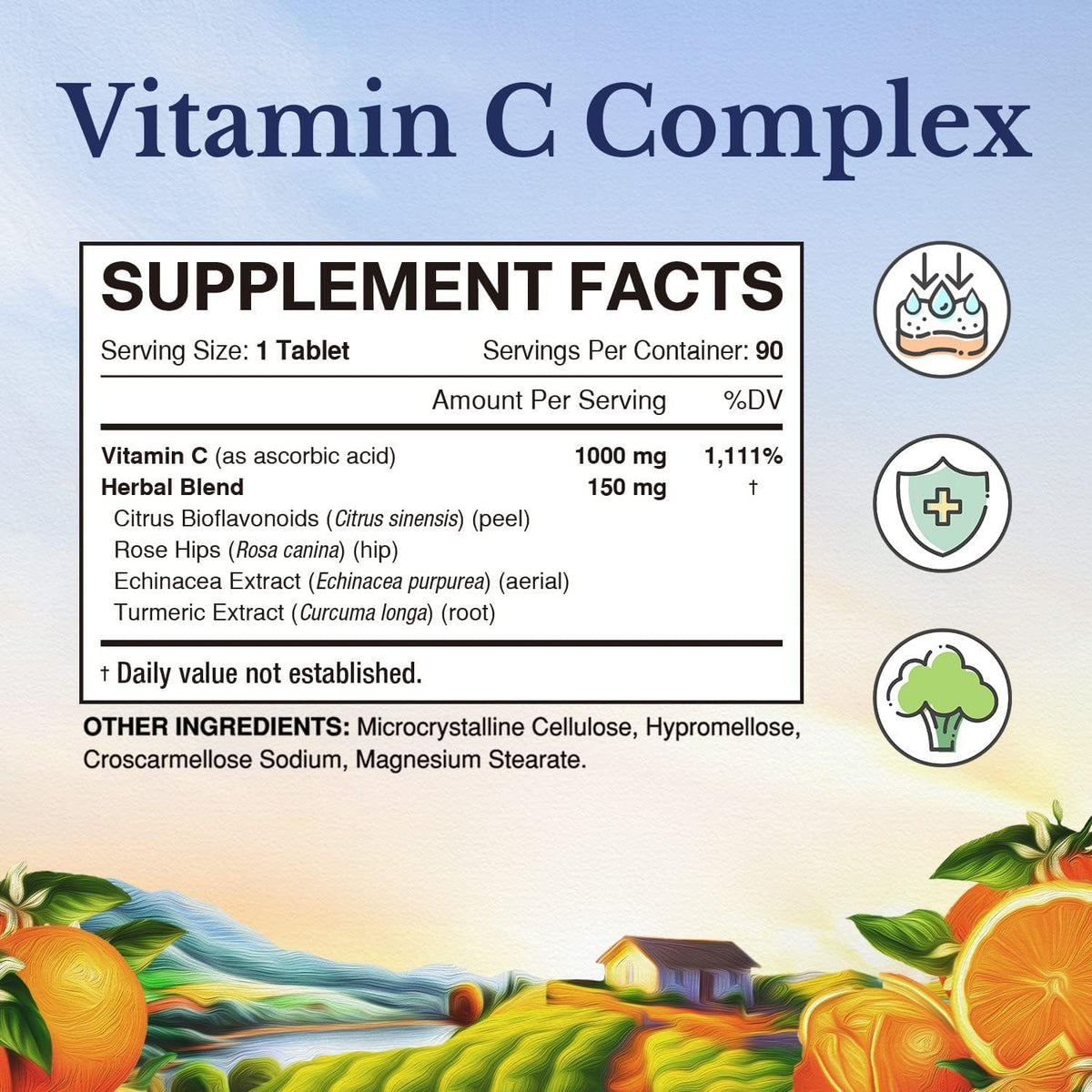 Vitalitown Vitamin C Complex 1000mg Immune Support - 90 Tablets - image 2