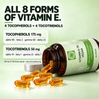 Procapsin Natural Vegan Vitamin E Capsules, All 8 Forms
