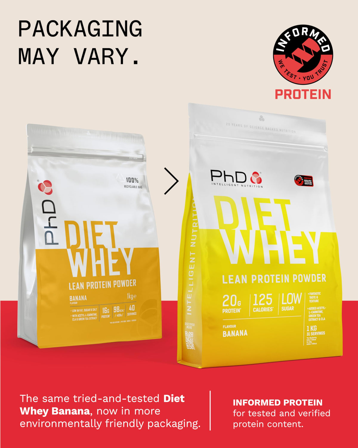 PhD Diet Whey Protein Powder Banana - 1kg - image 2