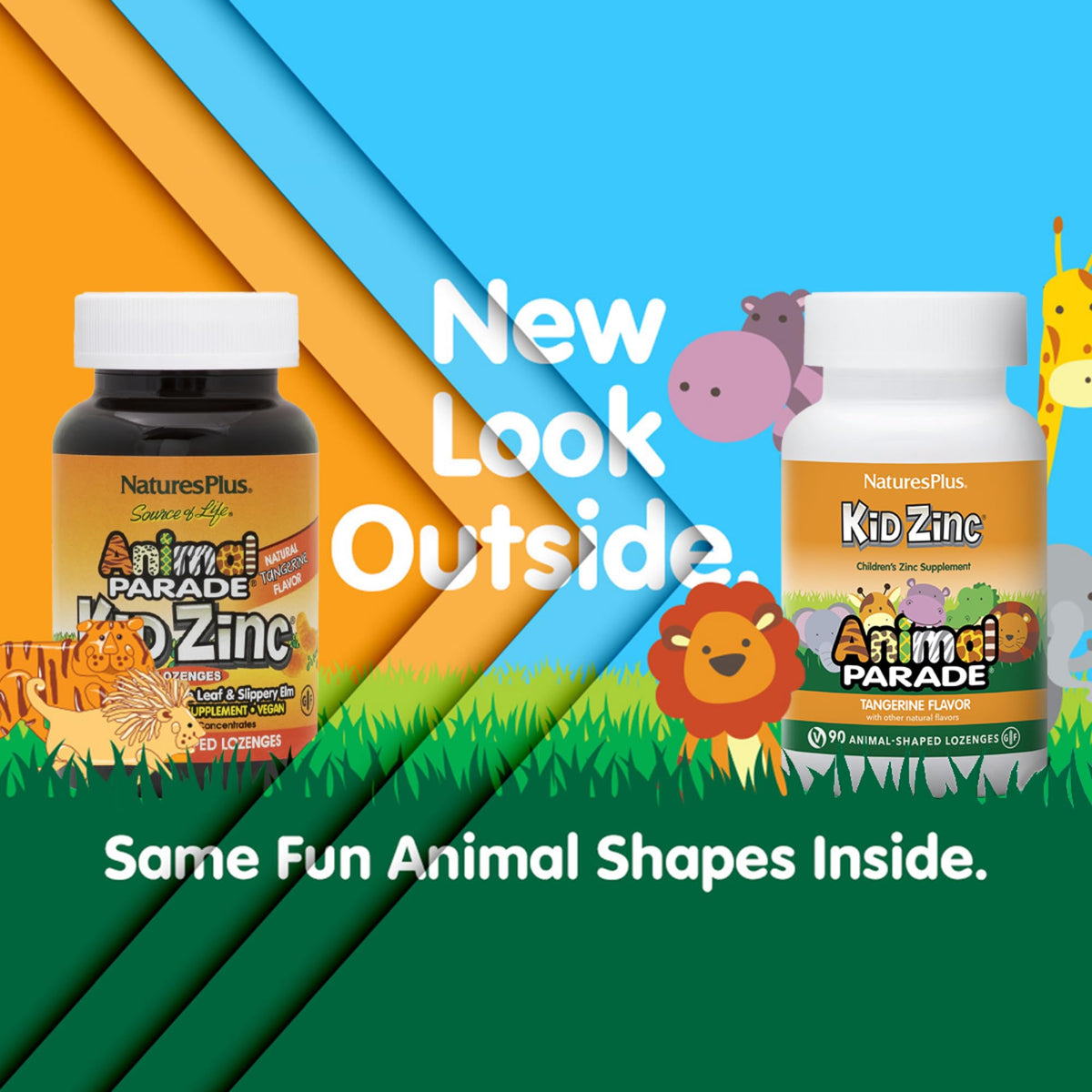 NaturesPlus Animal Parade KidZinc Tangerine - 90 Lozenges - image 2