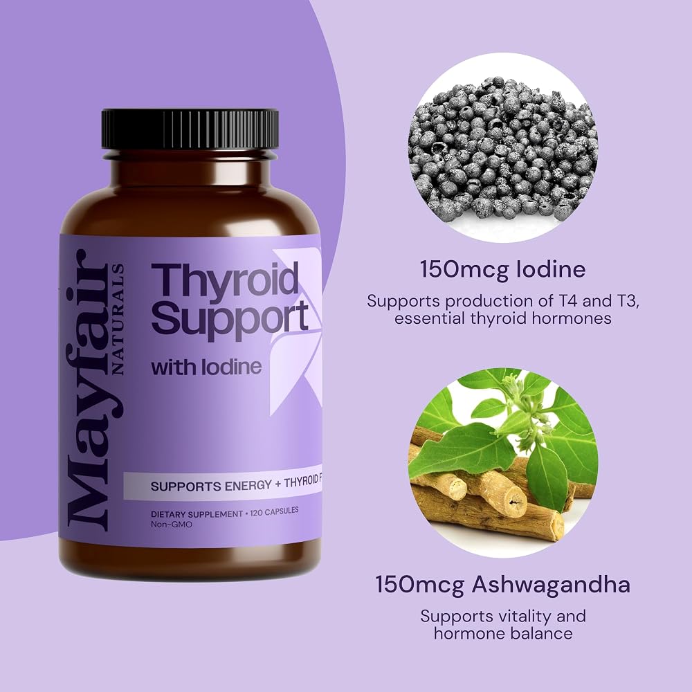 Mayfair Naturals Thyroid Support with Iodine - 120 Capsules - image 4