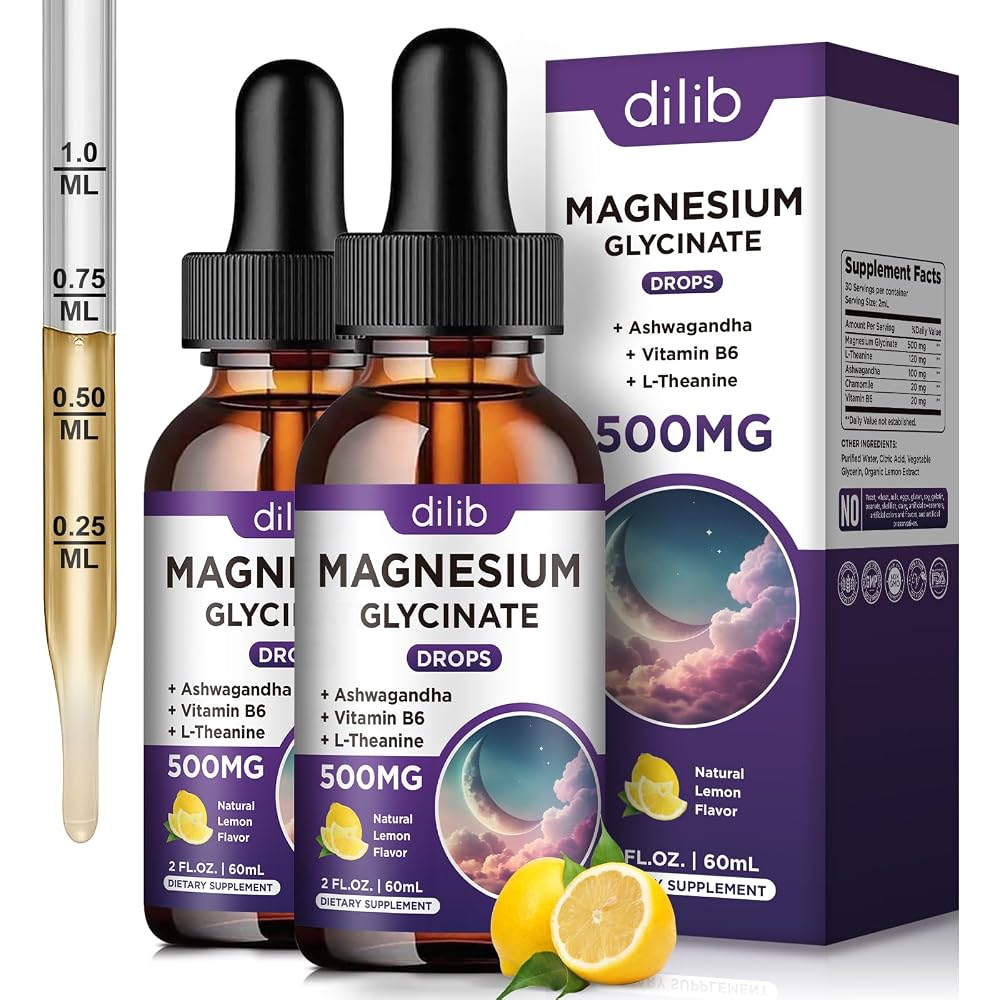 dilib Magnesium Glycinate Supplement, Magnesium Liquid Drops