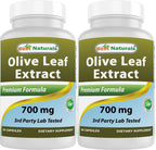 Best Naturals Olive Leaf Extract 700mg - 180 Capsules (2 Pack)