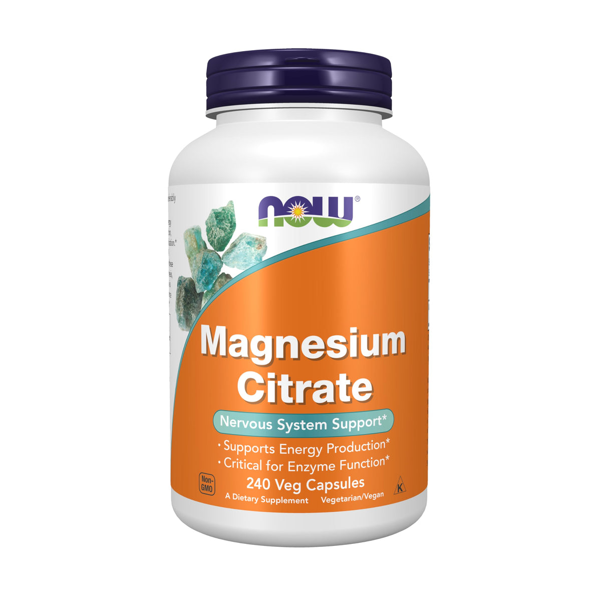 NOW Magnesium Citrate Enzyme Function - 240 Capsules