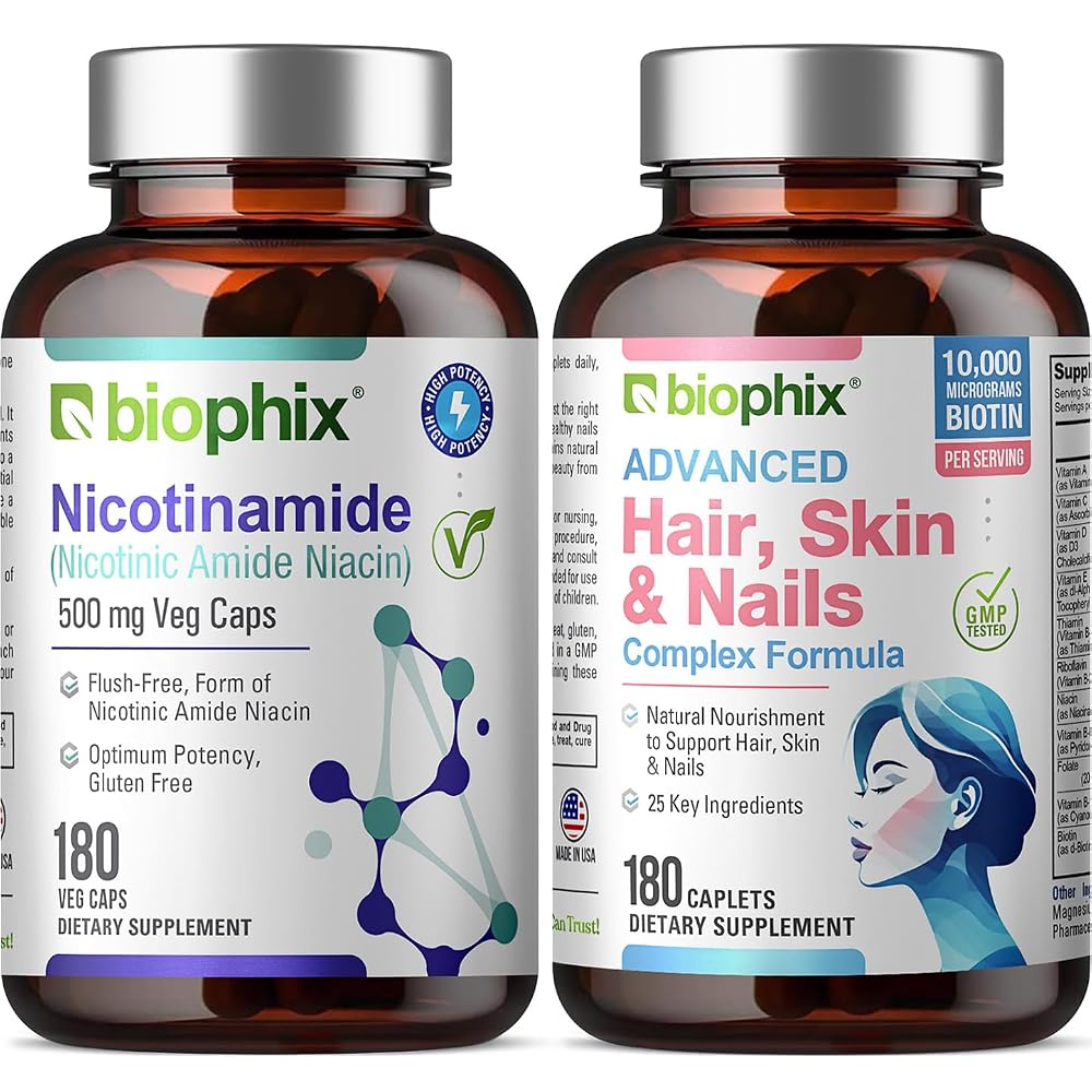 Biophix B-3 Nicotinamide 500 mg Vegetarian Capsules - 180 Count