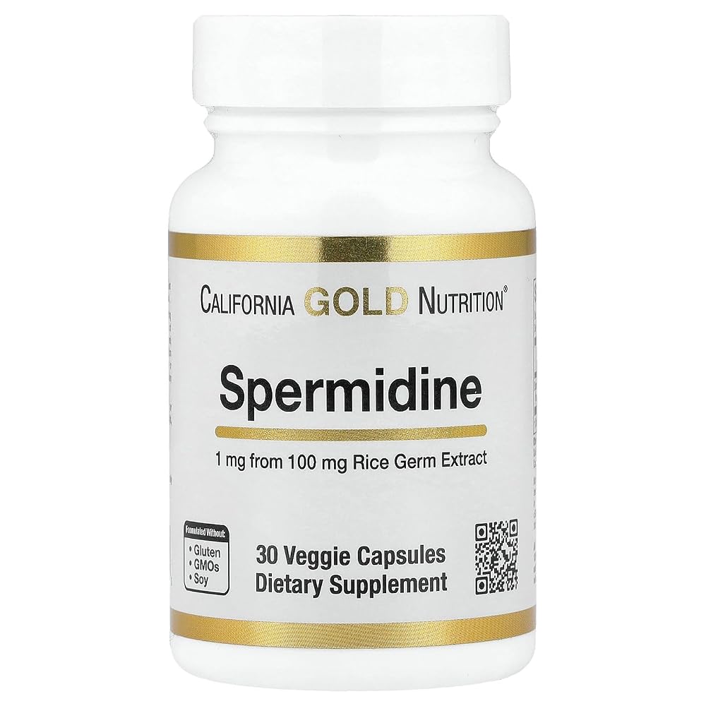 California Gold Nutrition Spermidine Rice Germ Extract - 30 Vegetarian Capsules