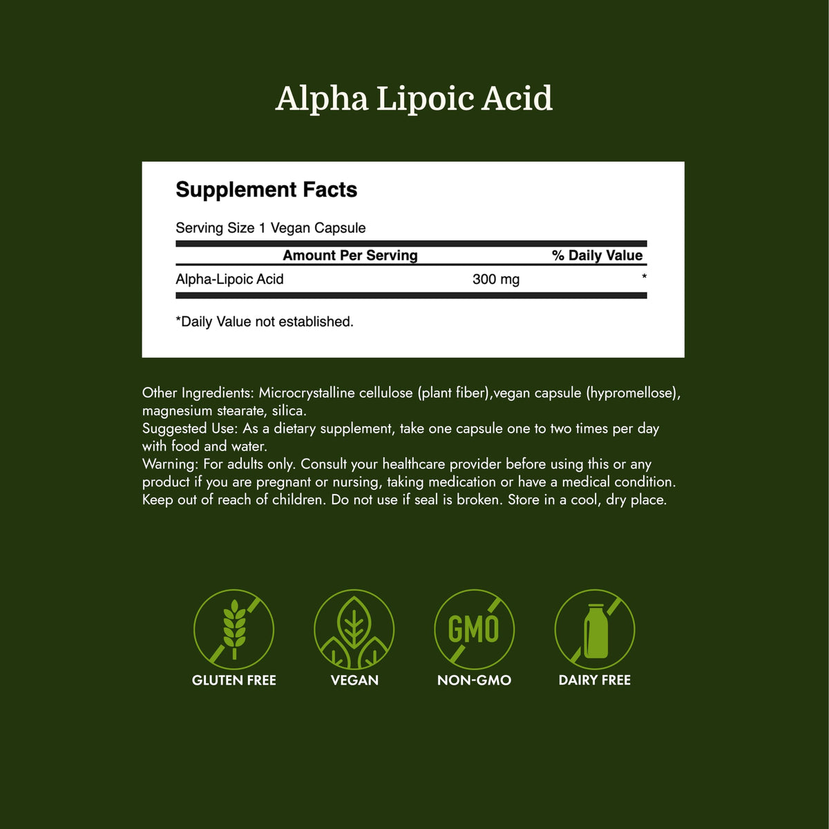 Swanson Ultra Alpha Lipoic Acid 300 mg - 120 Vegan Capsules - image 4