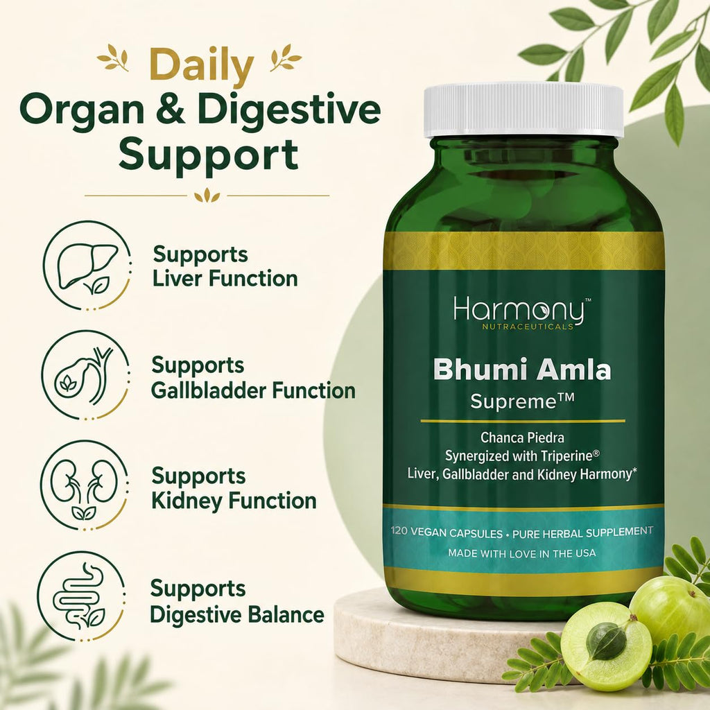 Harmony Nutraceuticals Bhumi Amla Supreme Phyllanthus Niruri - 120 Capsules - image 3