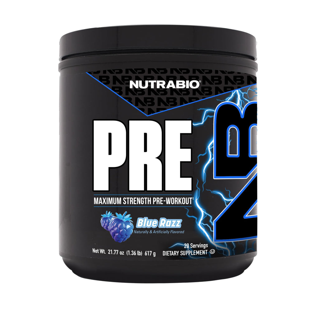 NutraBio Pre-Workout Powder Blue Raspberry - 20.8 oz