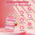 Zetelixia Iron Supplement Gummies for Women Men