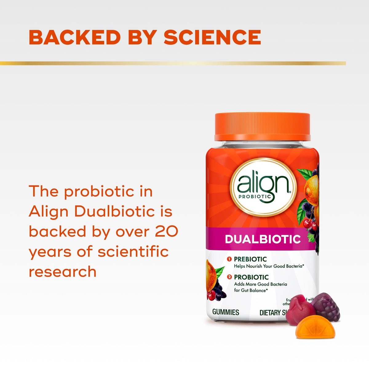 Align DualBiotic Prebiotic and Probiotic Gummies - 90 Gummies - image 5