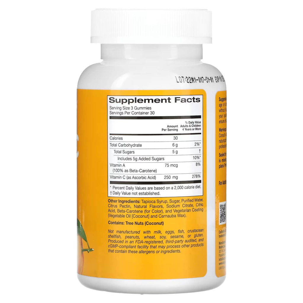 California Gold Nutrition Vitamin C Gummies Orange - 180 Gummies - image 2