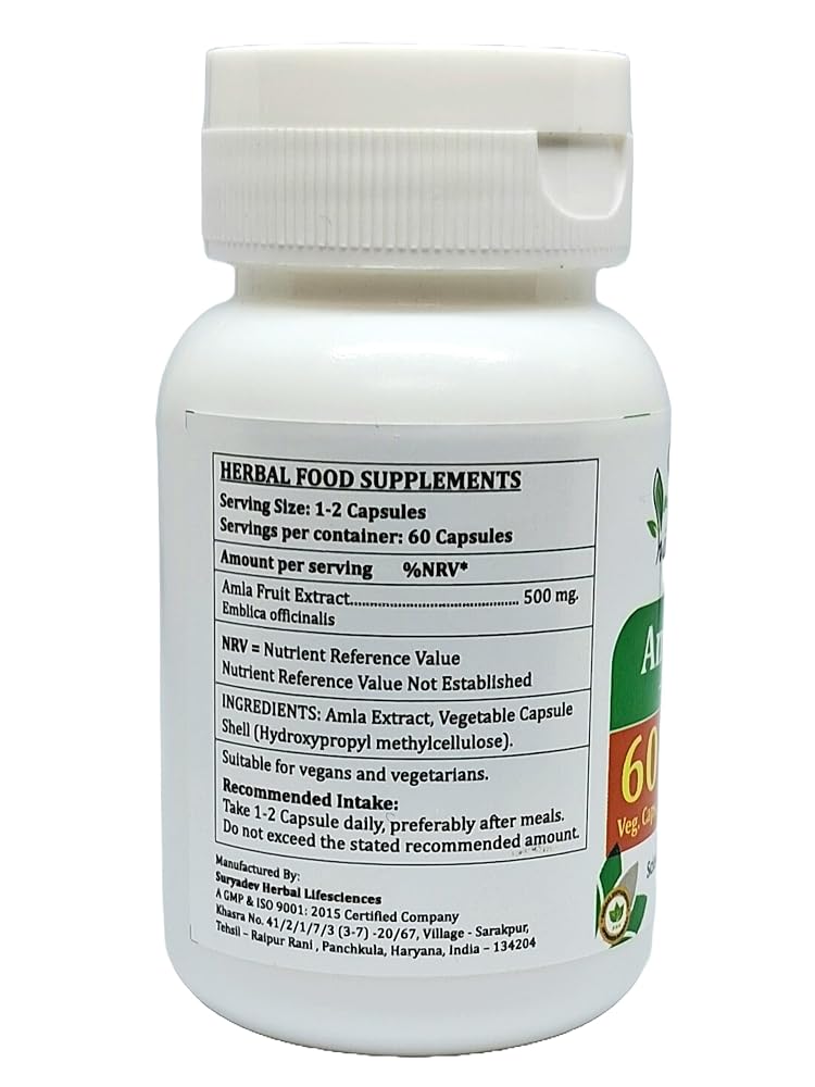 Satya Naturals Amla Forte Capsules 500 mg. 60 Veg. Capsule