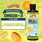Barlean's Omega 3 Fish Oil Liquid Supplement for Men and Women