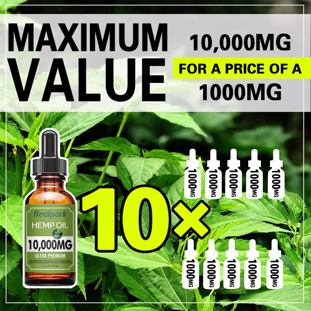 Healpark Hemp Oil 10000mg Omega 3-6-9 - 2 Fl Oz - image 5