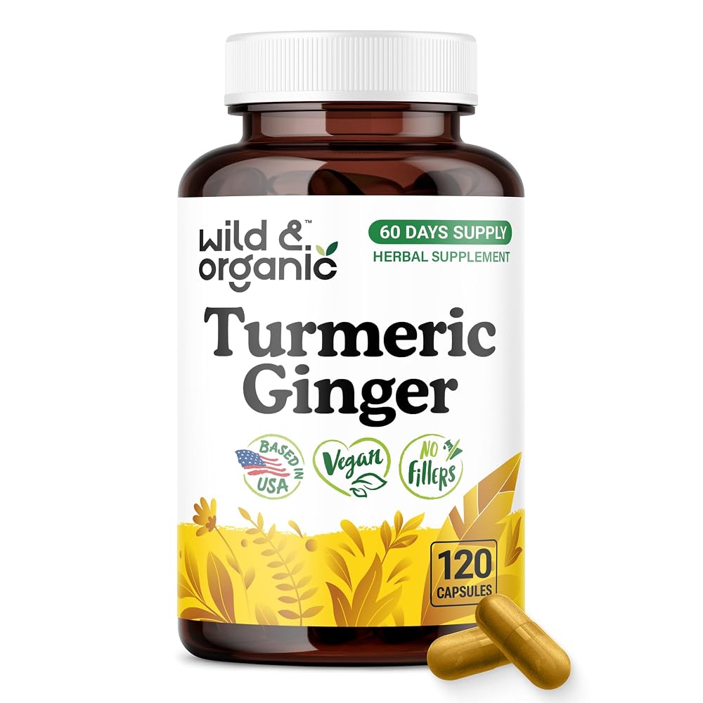 Wild & Organic Turmeric and Ginger Supplement Capsules - Mobility