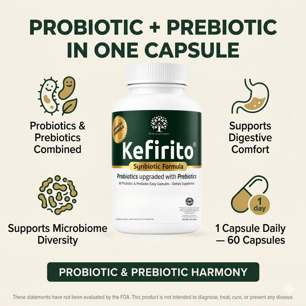 Spirit of The Forest Kefirito Daily Synbiotic Probiotic Prebiotic - 60 Capsules - image 10