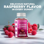 Vitamatic Glucose chewable Gummies - 60 Count - Natural Raspberry