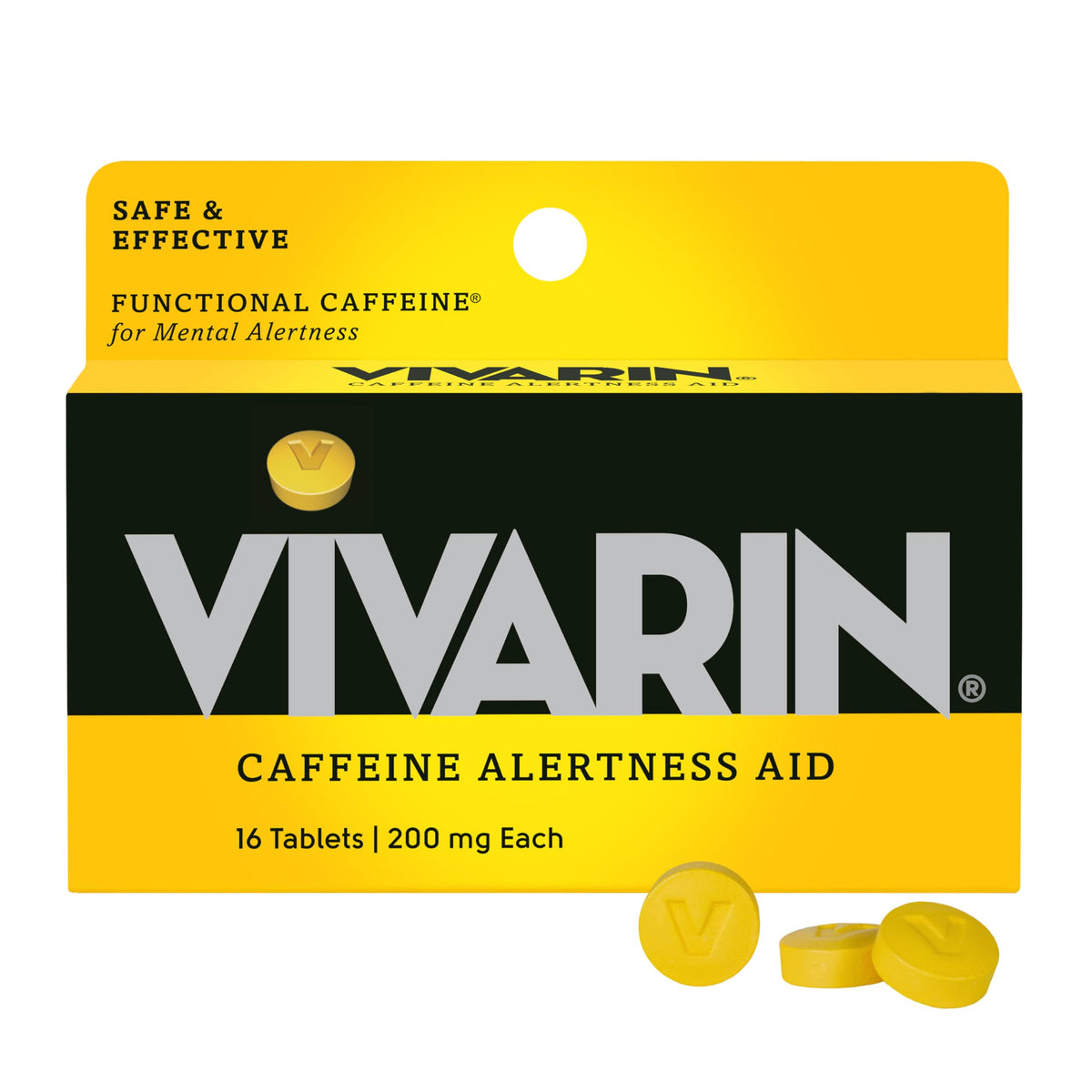 Vivarin Caffeine Pills 200mg Energy Supplement - 16 Tablets