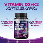 Nature's Peak Vitamin D3 K2-4000 IU Vitamin D3 & 200 mcg Vitamin K2