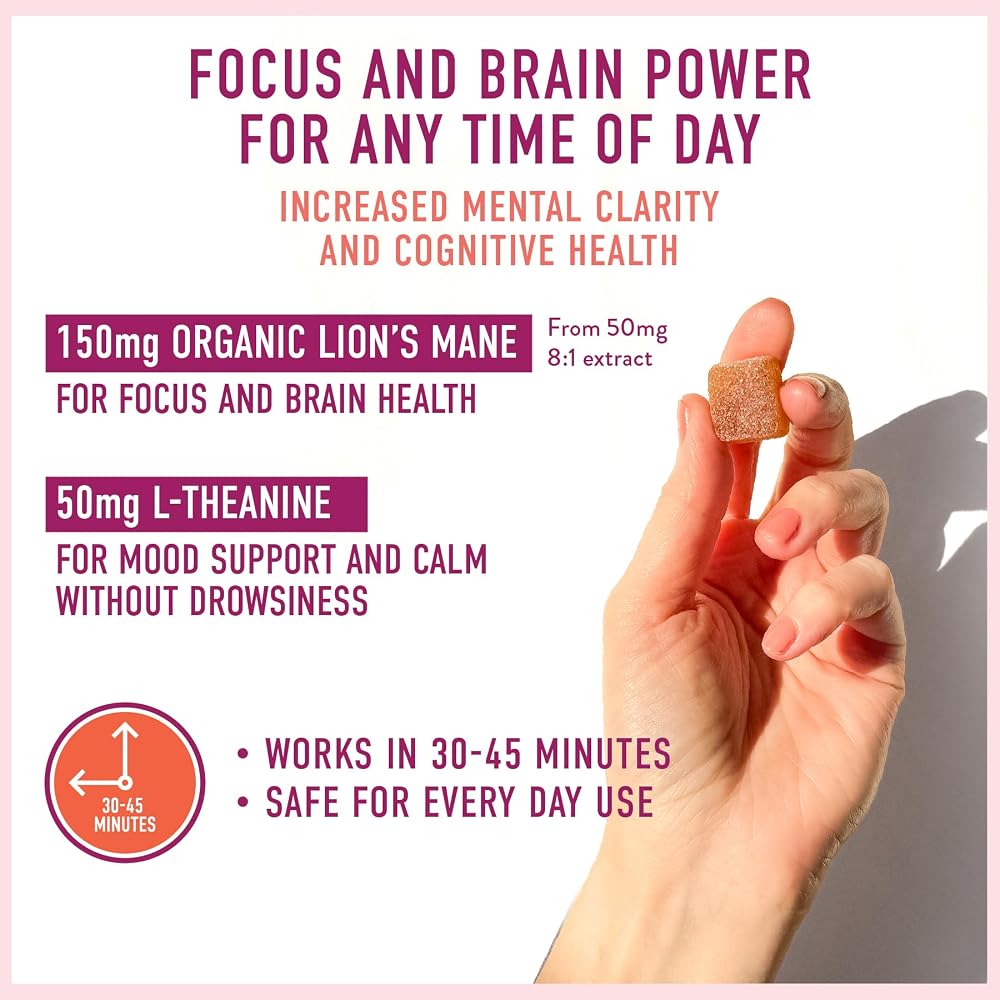 Microjoy Concentrate Mushroom Gummies, Lion's Mane for Focus - 30 Count - image 3