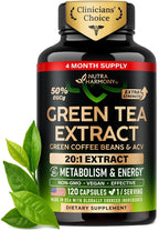 NUTRAHARMONY Green Tea Extract 20:1 with Green Coffee Bean - 120 Capsules