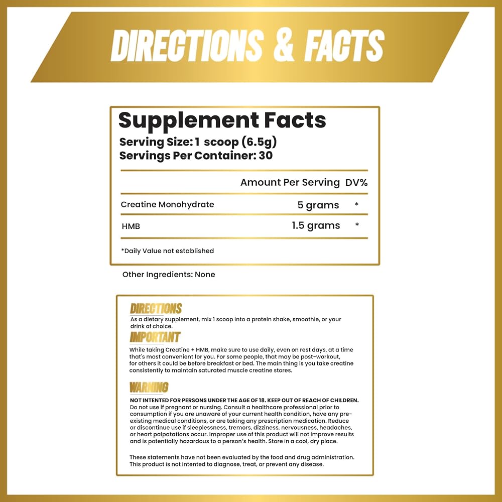 Maverick Nutrition Creatine HMB Powder for Muscle Growth - 30 Servings - image 2