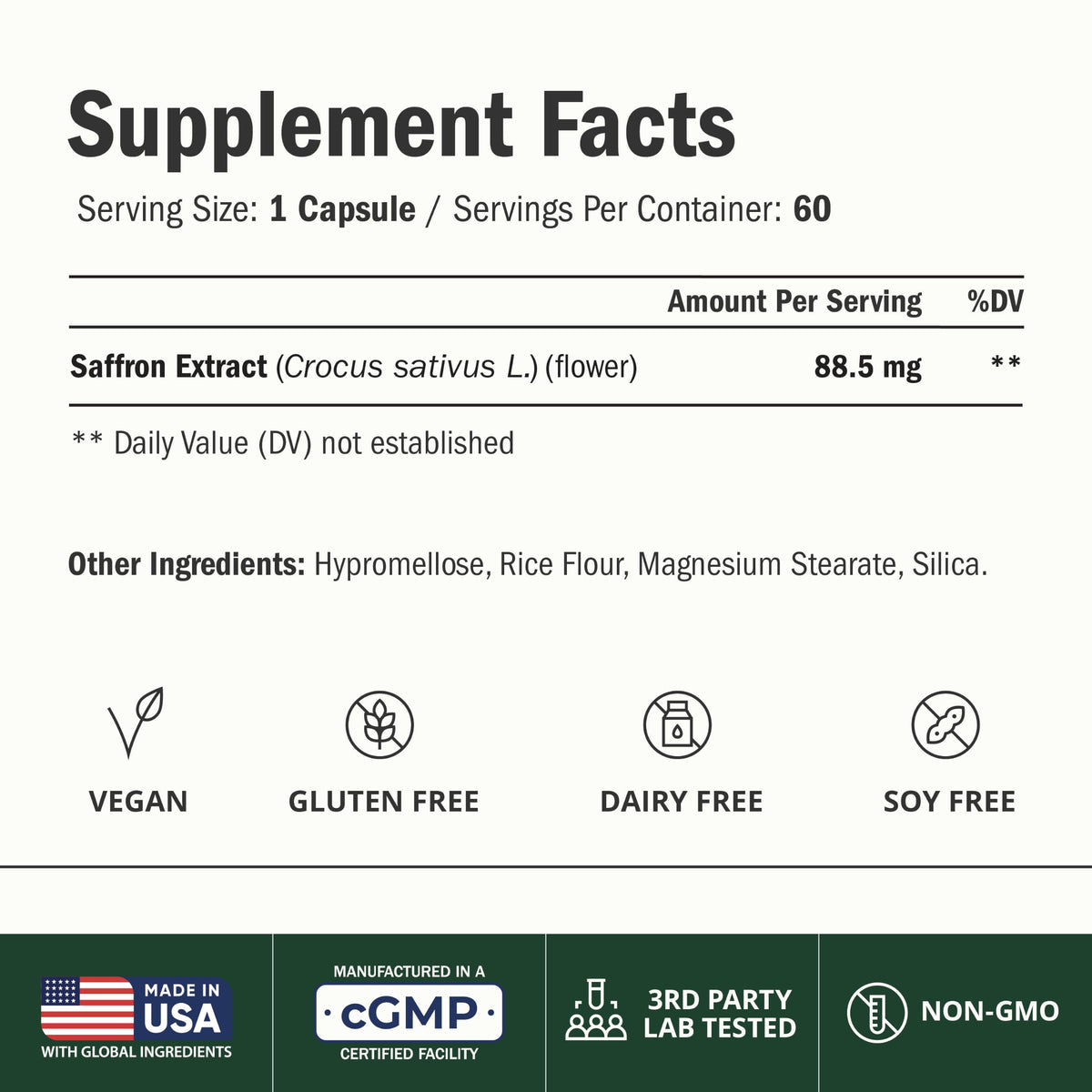 Vimerson Health Saffron Extract 88.5mg Mood & Eye Health - 60 Capsules - image 2