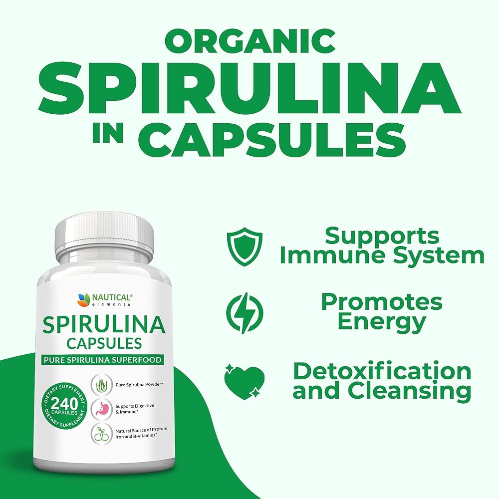Nautical Elements Spirulina Capsules 3000mg - 240 Capsules - image 4