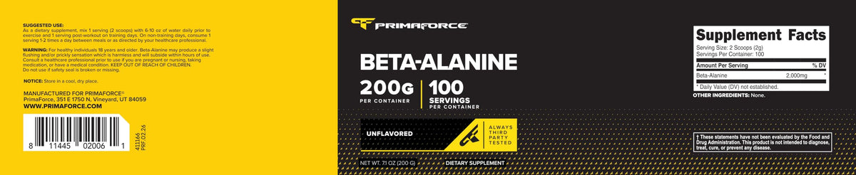 Primaforce Beta Alanine Powder - 200 Grams - image 6