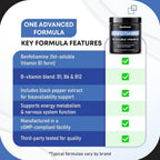 GUDOMET Benfotiamine with Vitamins B6, B12 & Black Pepper - 150 Capsules - image 7