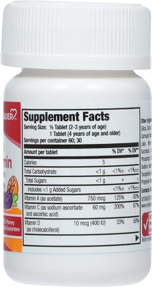 Leader Children's Multivitamin Chewable Tablets Daily Support - 30 Tablets - image 3