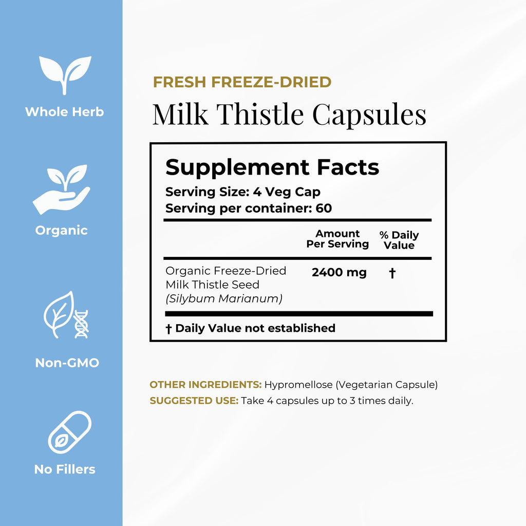 Eclectic Herb, Organic Milk Thistle Capsules, Liver Support + Detox