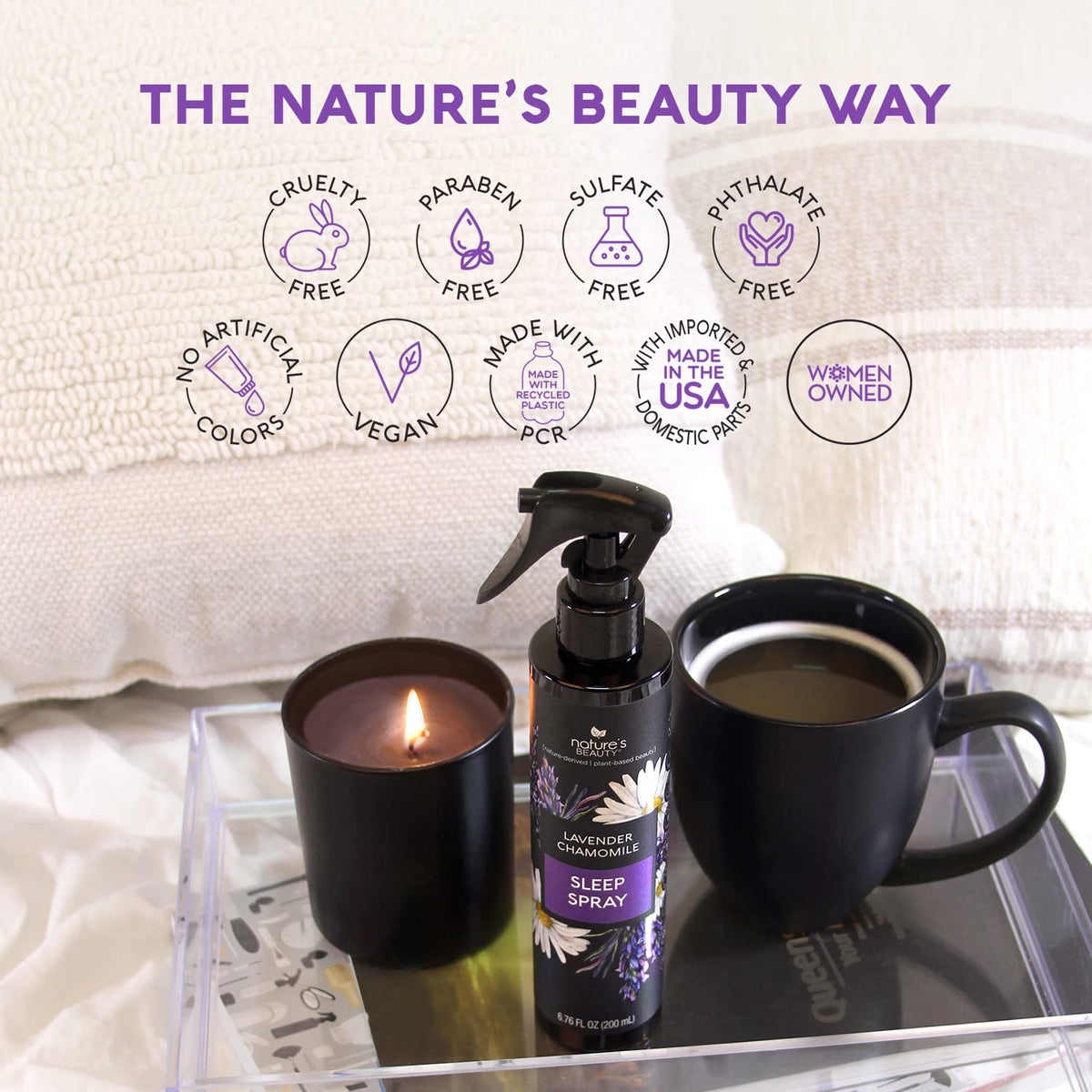 Nature's Beauty Lavender Chamomile Sleep Spray for Sleep - 2 Pack - image 5