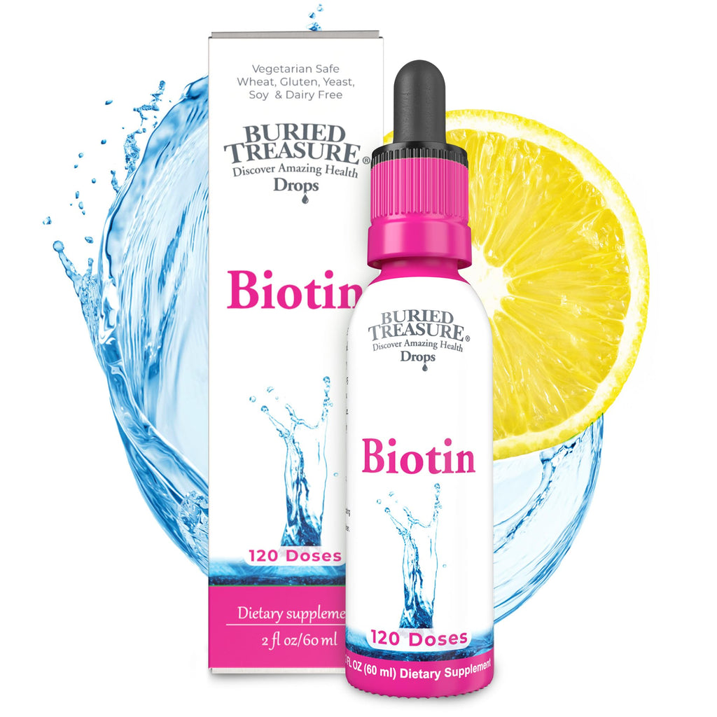 Buried Treasure Biotin Drops for Hair, Skin & Nails - 120 Servings