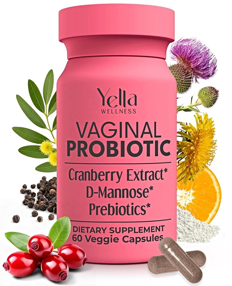YELLA WELLNESS Vaginal Probiotics with Cranberry Extract - 60 Capsules