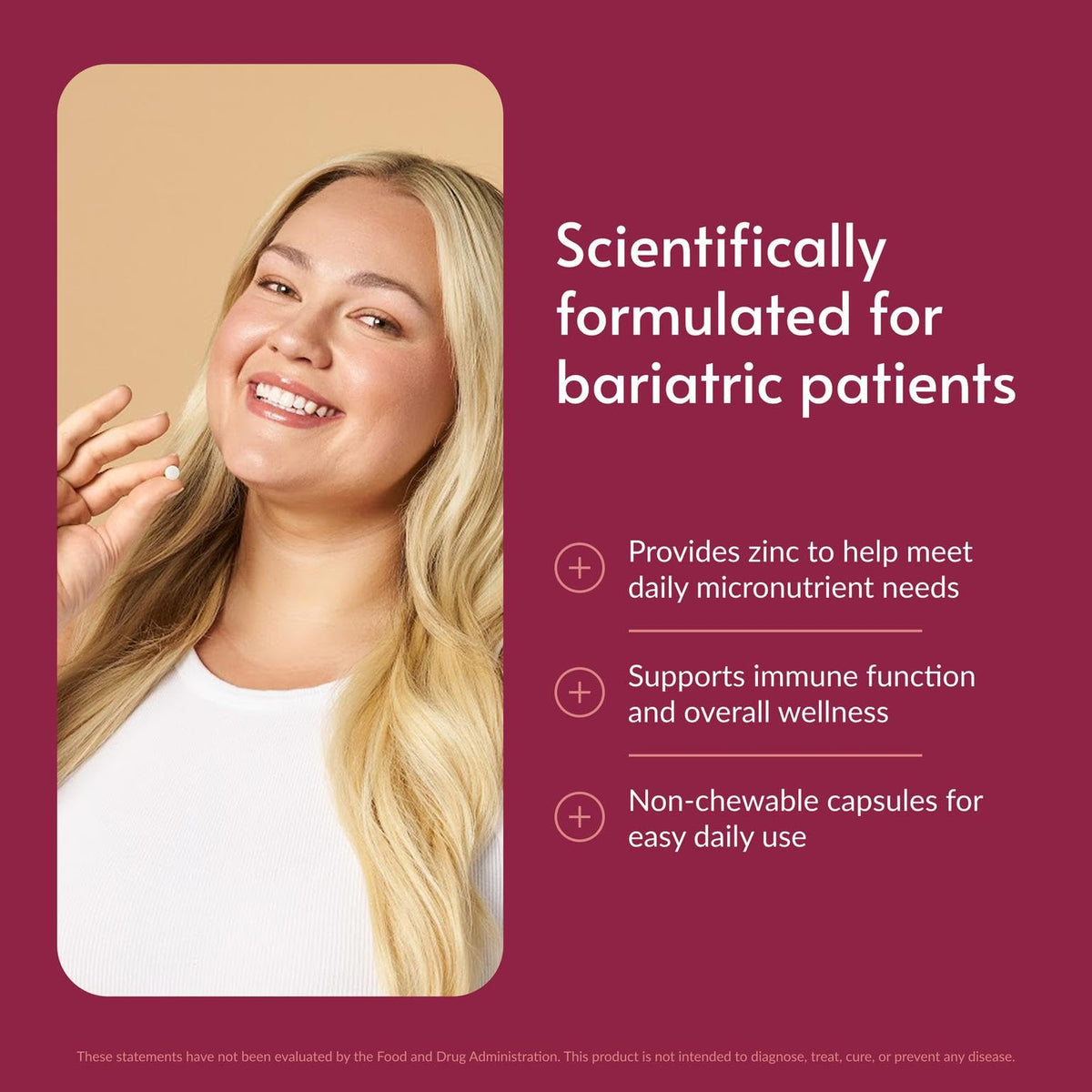 Bariatric Advantage Non Chewable Zinc Chelate - 180 Tablets - image 2