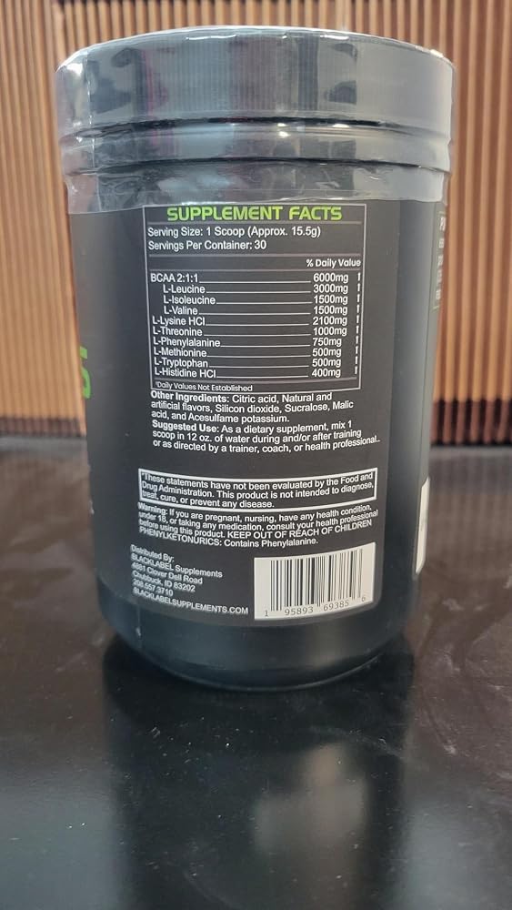 BLACKLABEL Supplements Pure AMINOS Essential Amino Acids - 30 Servings - image 6